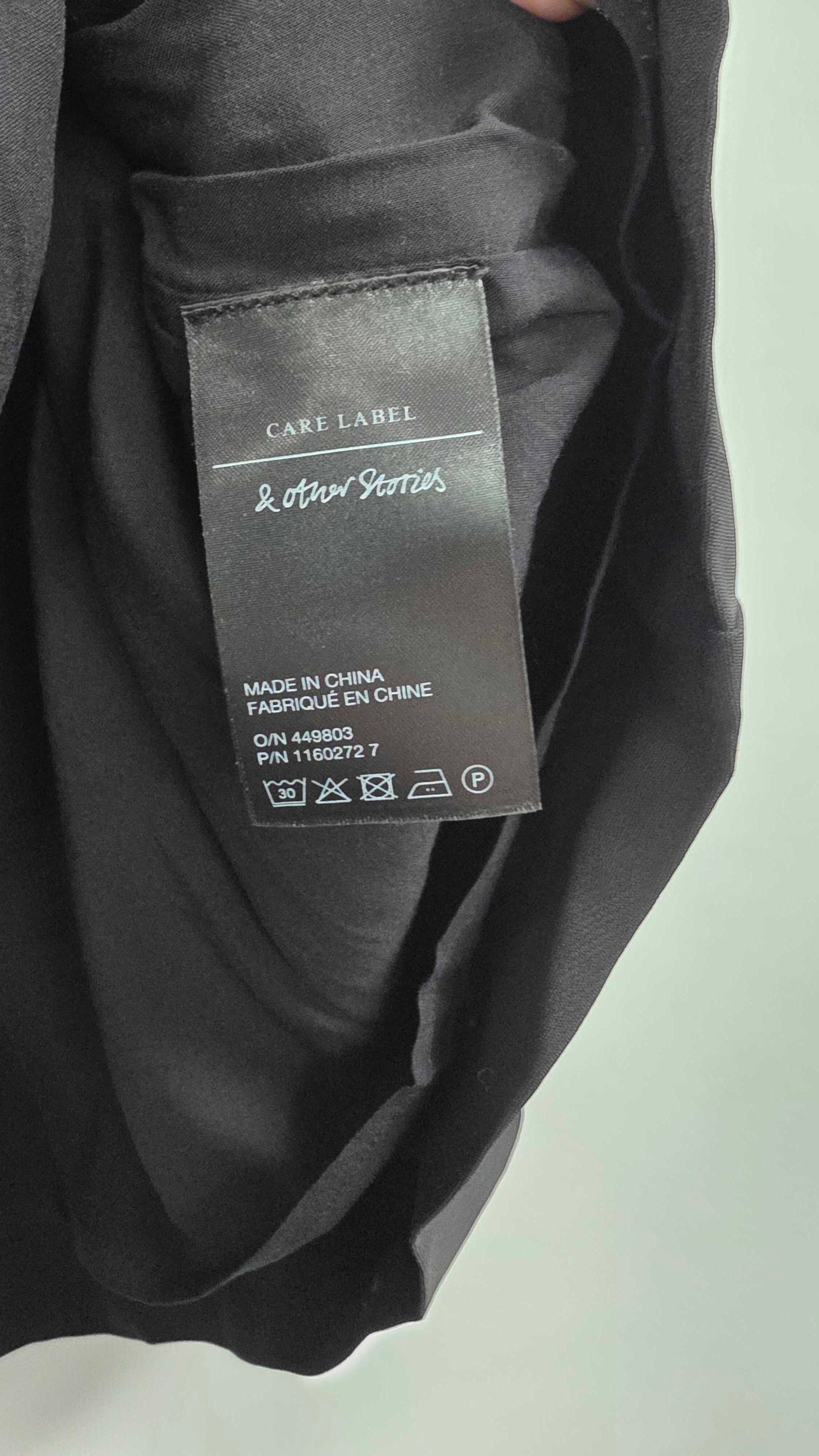 & Other Stories - Black Mini Bow Detail Dress - Black Size: Uk 12