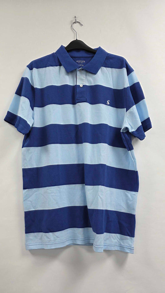Joules Navy Filbert Cotton Polo Shirt Size: L