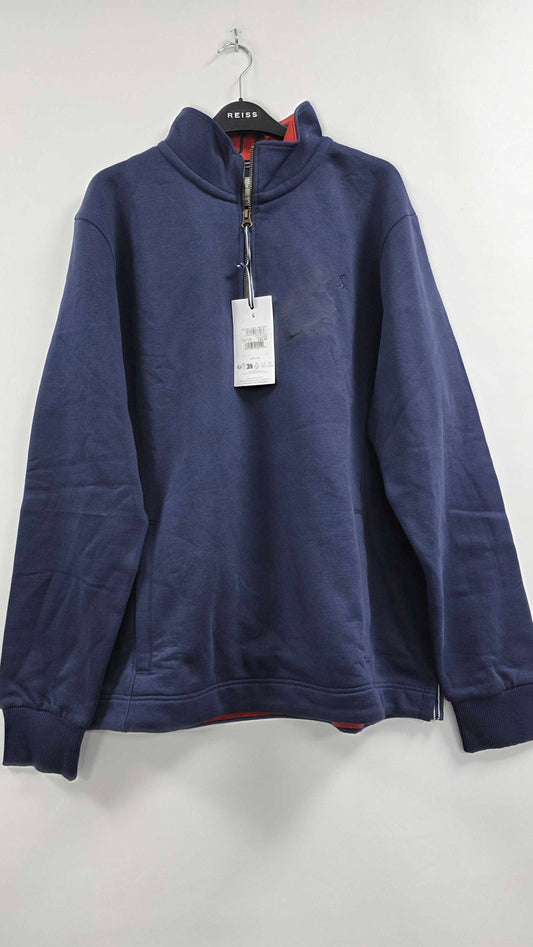Joules - Navy Cotton Blend 1/4 Zip Jumper - Navy Size: L