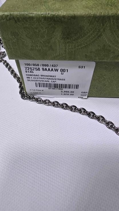 Gucci Silver Metal Shoulder Bag Silvery Size: *