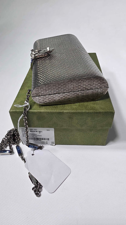Gucci Silver Metal Shoulder Bag Silvery Size: *