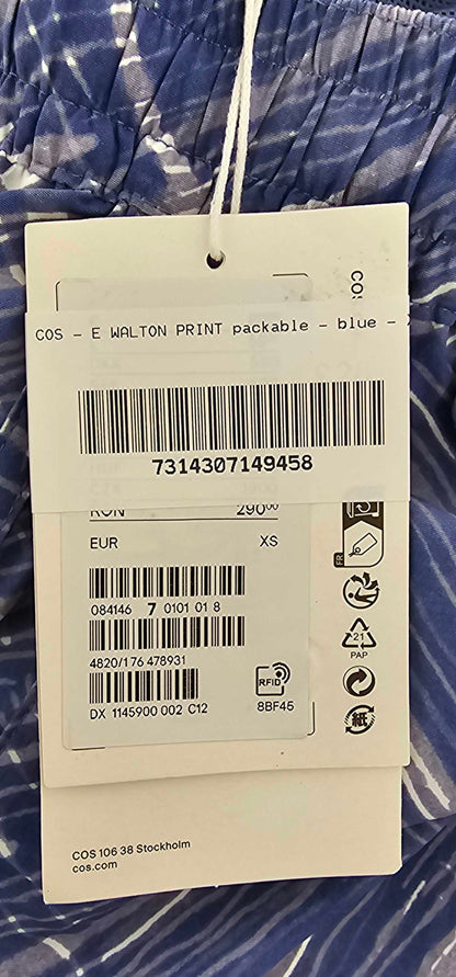 Cos - Blue E Walton Print Packable - Blue Size: Xs