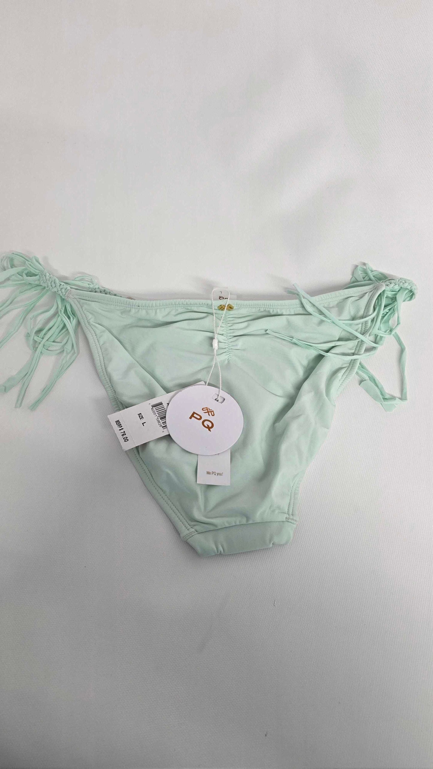 Pq - Blue Azura Mila Tie Full Bikini Bottom Size: L