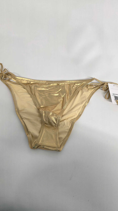 Solid & Striped - Gold Pia Bikini Bottom - Gold Size: L