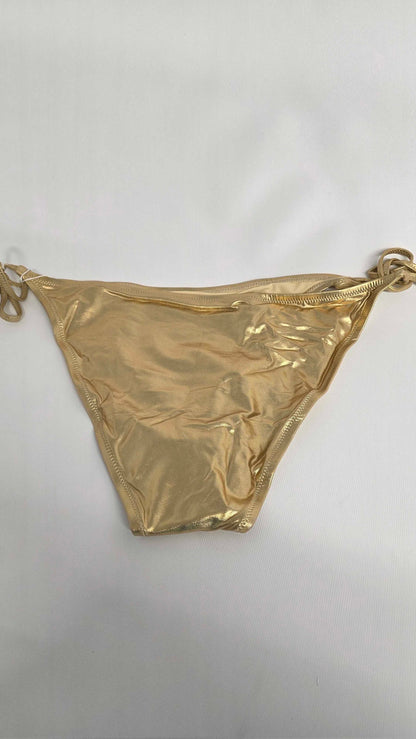 Solid & Striped - Gold Pia Bikini Bottom - Gold Size: L