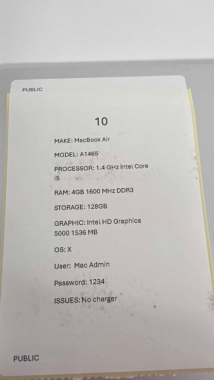 Macbook Air A1465 Size: 128Gb