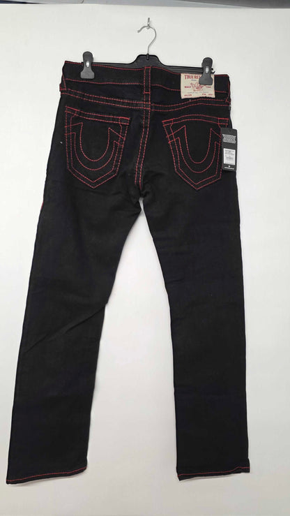 True Religion - Black Ricky Straight Stretch Jeans - Black Size: 32