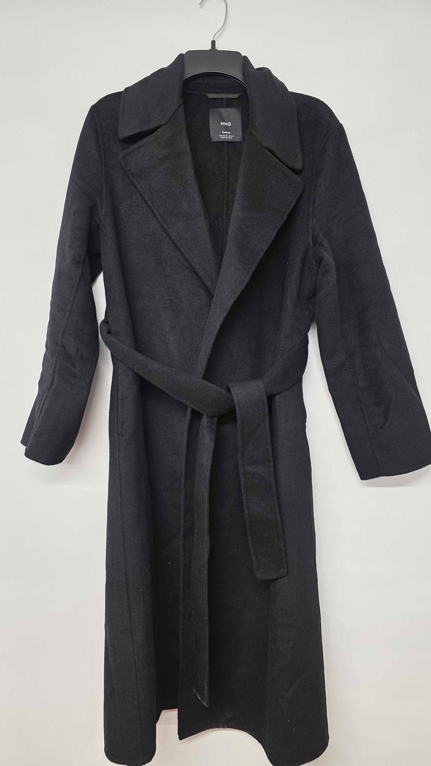Mango - Black Batin Coat - Black Size: M