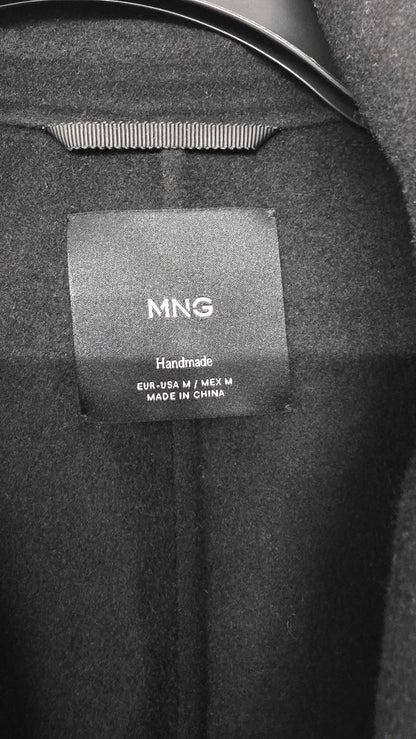 Mango - Black Batin Coat - Black Size: M
