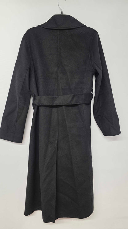 Mango - Black Batin Coat - Black Size: M