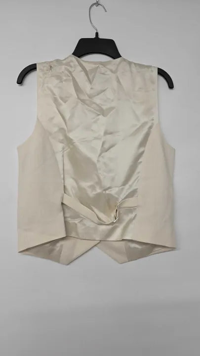 Jigsaw - Cream Hopsack Tailored Waistcoat - Cream Size: Uk 12