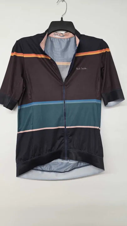 Paul Smith - Black Bold Stripe Short Sleeve Cycle Jersey - Navy Size: Xxl