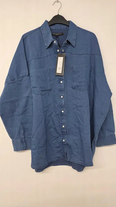 French Connection - Light Blue Denim Shirt - Blue Size: L