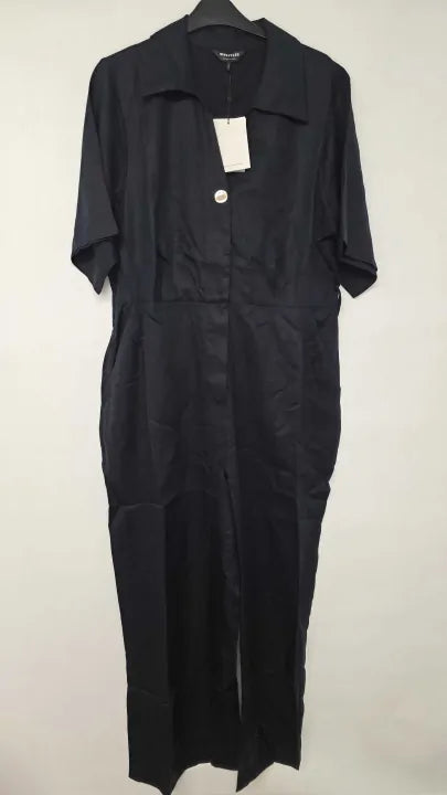 Whistles - Navy Button Front Jumpsuit - Navy Size: Uk 14