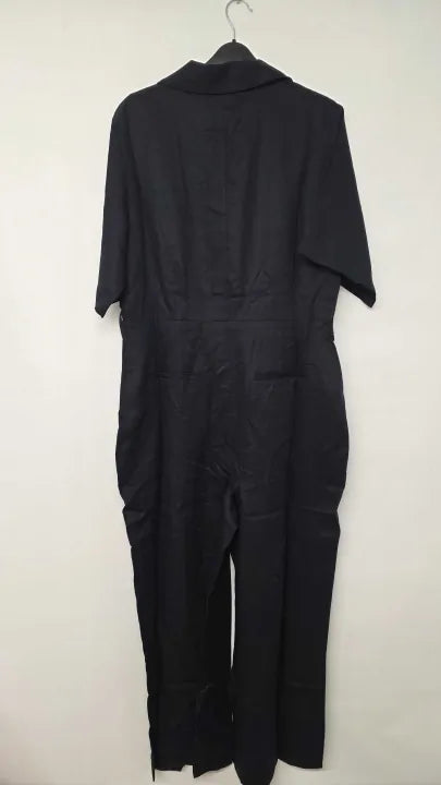Whistles - Navy Button Front Jumpsuit - Navy Size: Uk 14