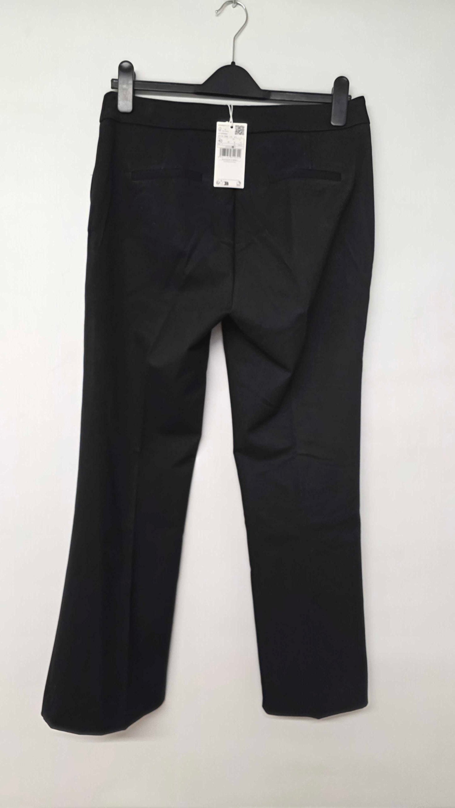 Mango - Black Flared Flowing Trousers - Black Size: Uk 12