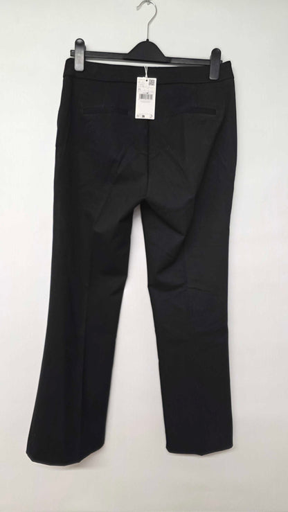 Mango - Black Flared Flowing Trousers - Black Size: Uk 12