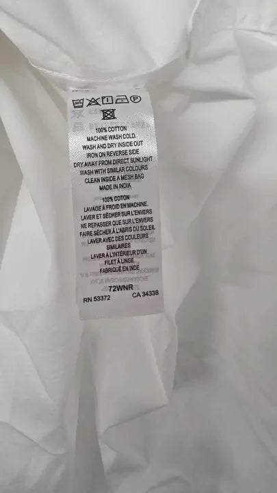 French Connection - Linen White Embellished Shirt - White Size: M