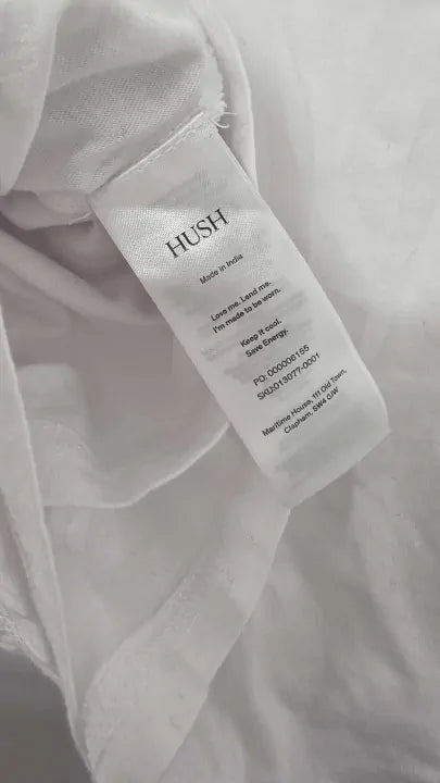 Hush - White Double Layer Long Sleeve Top - White Size: L