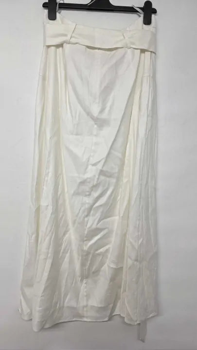 Reiss - White Abbey Linen Blend Maxi Skirt - White Size: Uk 14