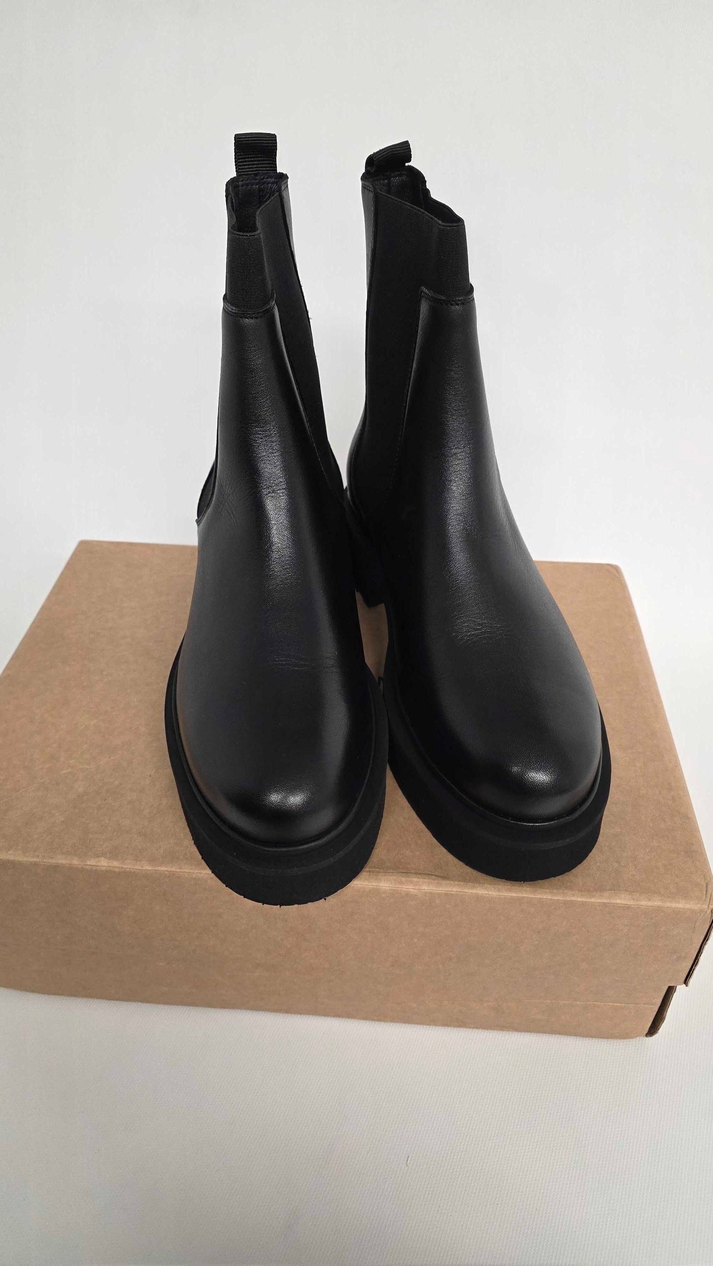 Hudson - Women's Black Amber Leather Ankle Boot - Black Size: Uk 7
