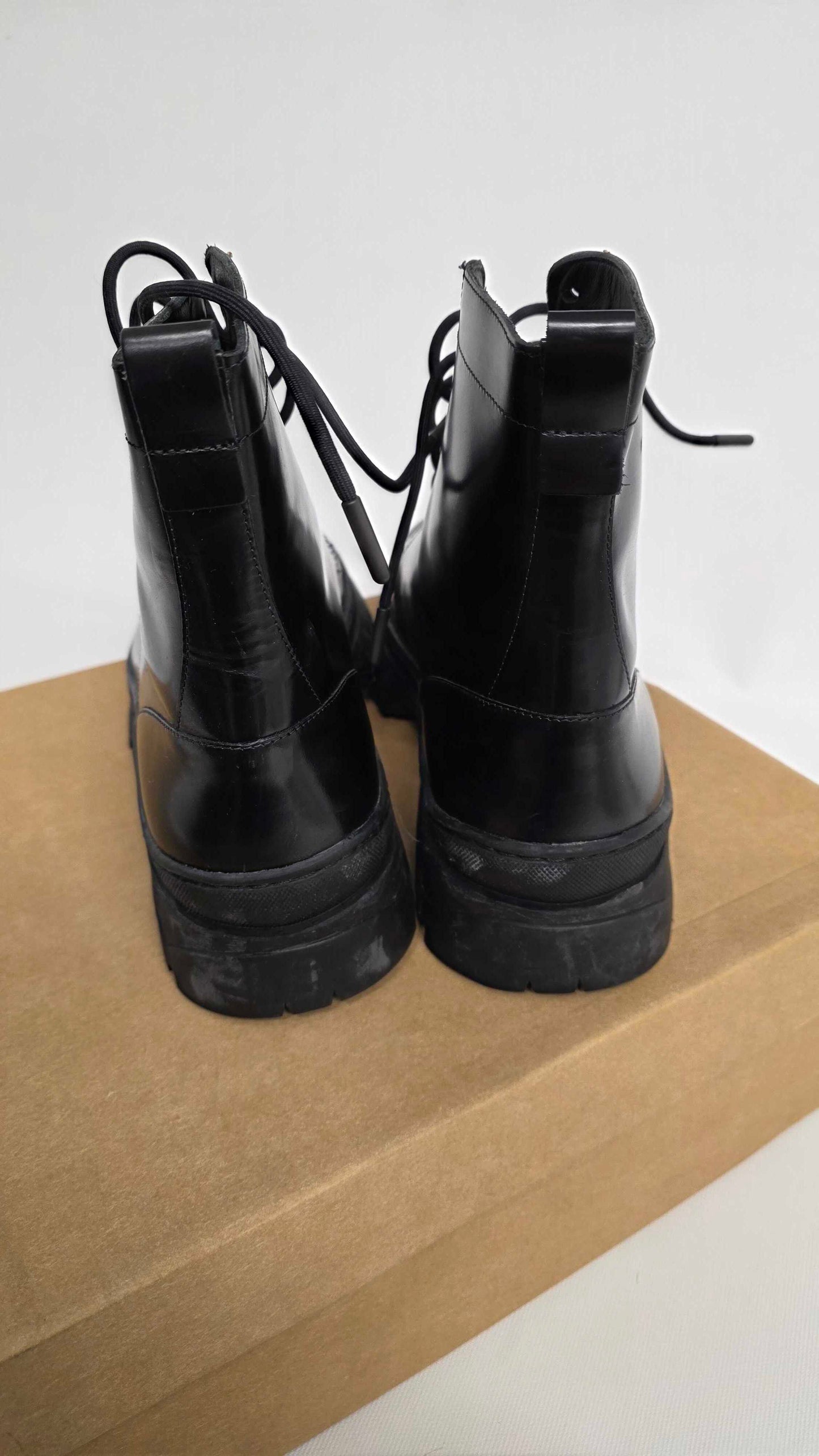 Hudson - Men's Black Lucas Leather Boot - Black Size: Uk 11