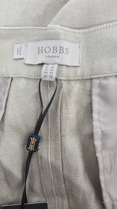 Hobbs London - Beige Roberta Linen Trousers - Beige Size: Uk 14