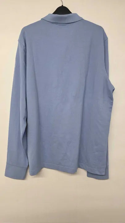 Gant - Light Blue Shield Logo Long Polo Shirt - Blue Size: Xl
