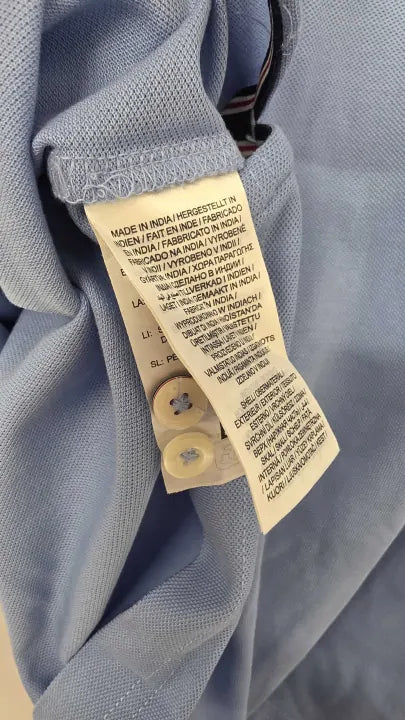 Gant - Light Blue Shield Logo Long Polo Shirt - Blue Size: Xl