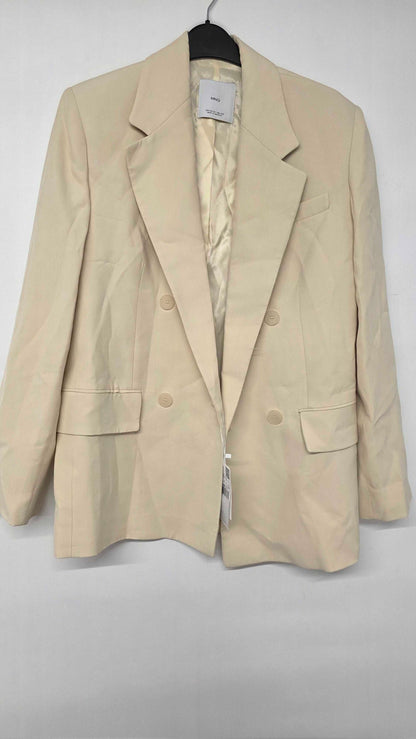 Mango - Double-breasted Suit Jacket - White Size: Xs