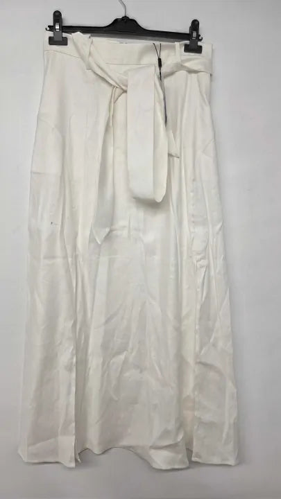 Reiss - White Abbey Linen Blend Maxi Skirt - White Size: Uk 12