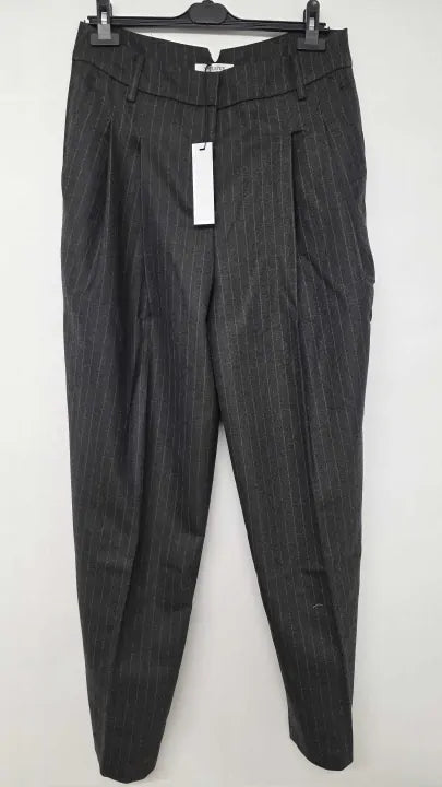 N°· Eleven - Charcoal Pinstripe Trouser - Grey Size: Uk 14