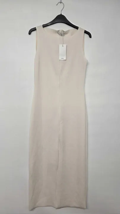 Mango - Boat-neck Knitted Dress - Cream Size: S