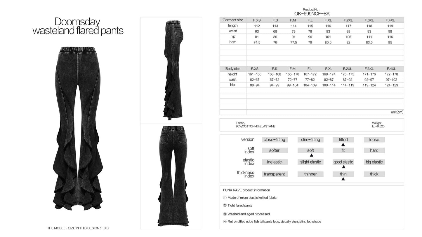 Punk Rave Breen Doomsday Wasteland Bell Flared Trousers