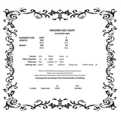 Dark in Love Gothic Victorian Lace Panel Skirt (Crimson)