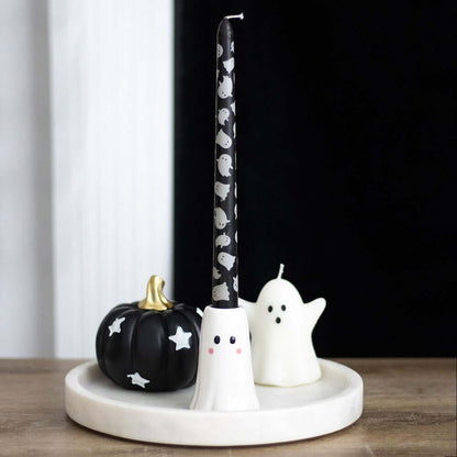 Gothic Gifts Sweet Ghost Candle Holder with Taper Candle