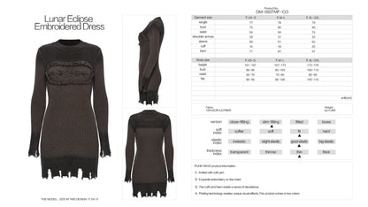 Punk Rave Lunar Eclipse Embroidered Dress