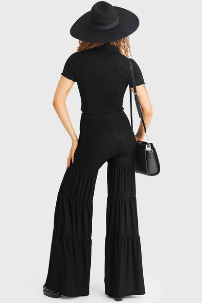 Killstar Maleficum Tiered Wide-Leg Trousers