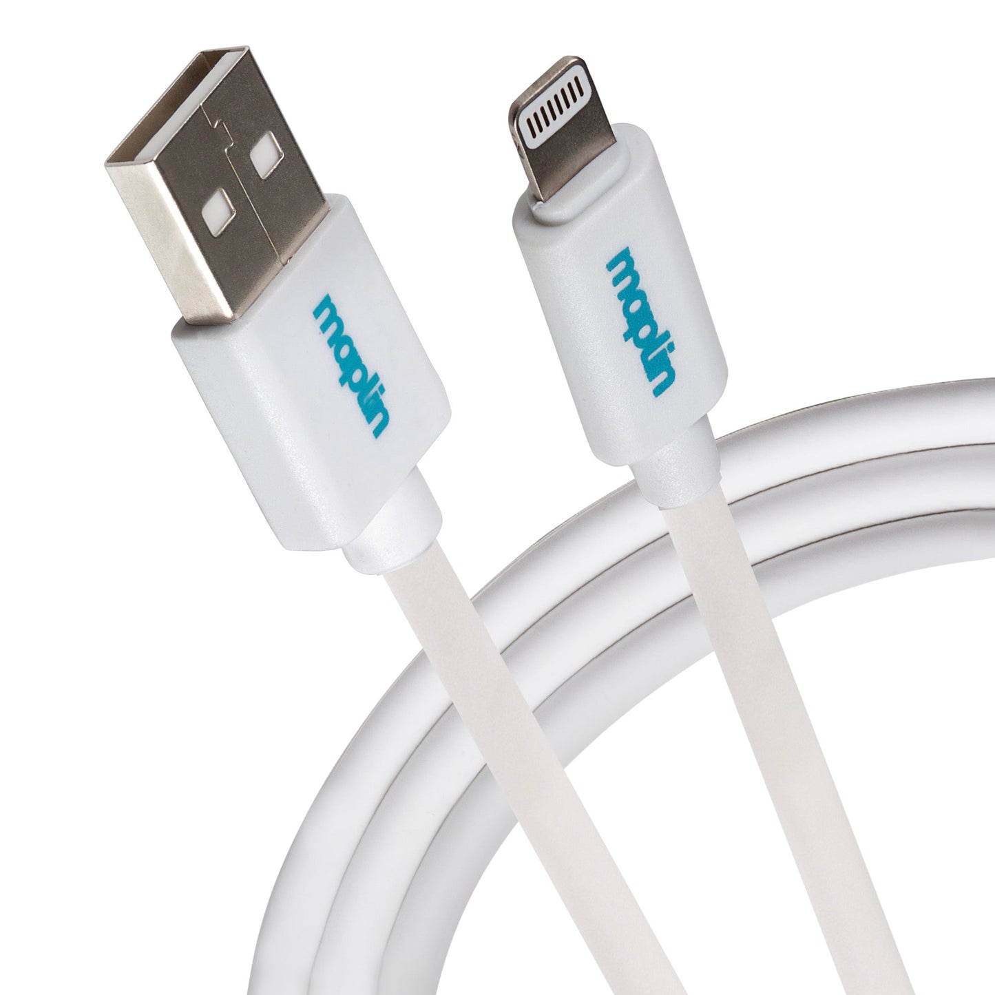 Maplin Premium Apple MFI Certified Tangle-Free Lightning to USB-A 2.0 Cable - White, 1.5m