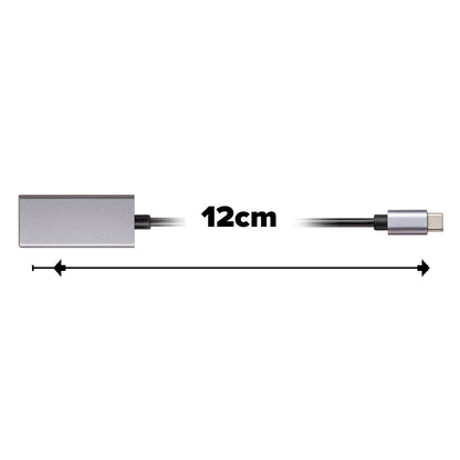 Maplin USB-C to HDMI V3.1 Adapter (Supports 4K Ultra HD @30Hz) - Grey, 0.12m