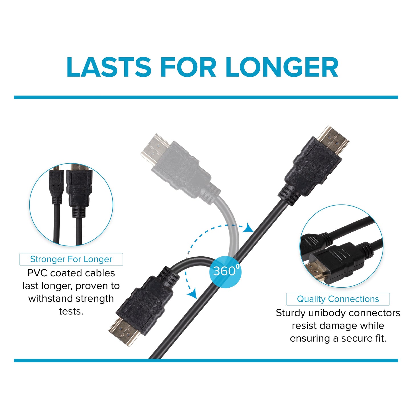 Maplin HDMI-A to Micro HDMI-D 4K Ultra HD 30Hz Cable with Ethernet & Gold Connectors - Black, 3m