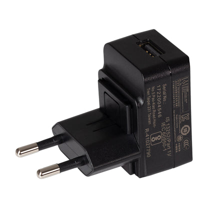 Maplin 1-Port USB-A EU Wall Charger 5V 1 Amp 100-240V Travel Adapter - Black