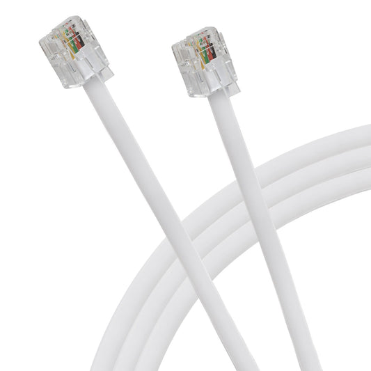 Maplin RJ11 to RJ11  6P4C ADSL Telephone Modem Lead - White, 3m