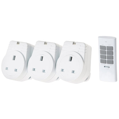 Maplin ORB RF Remote Controlled Mains Plug Sockets Set Version S2 - 3 Pack, White