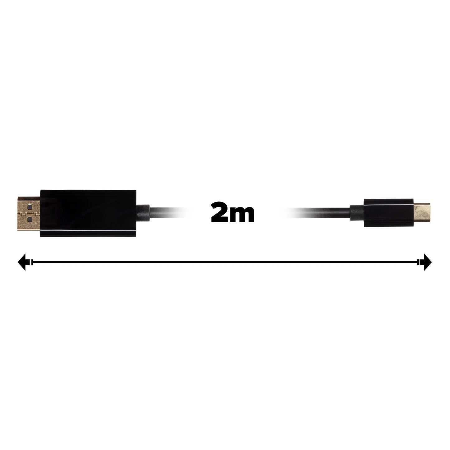 Maplin USB-C to DisplayPort Cable - Black, 2m