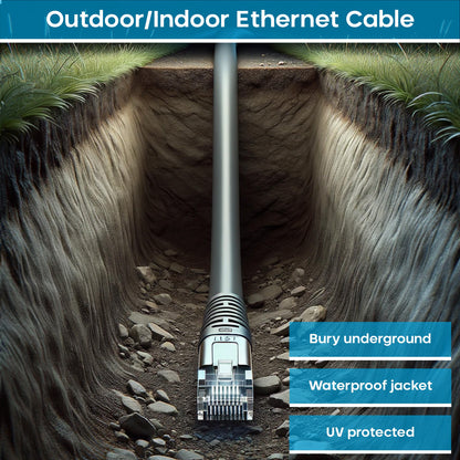 Maplin Outdoor External CAT6 Copper UTP Ethernet Network Cable - Black