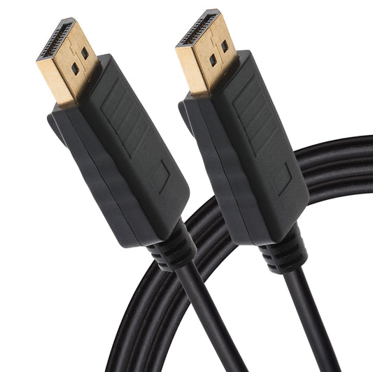 Maplin Lockable 4K Ultra HD DisplayPort Cable - Black, 1m