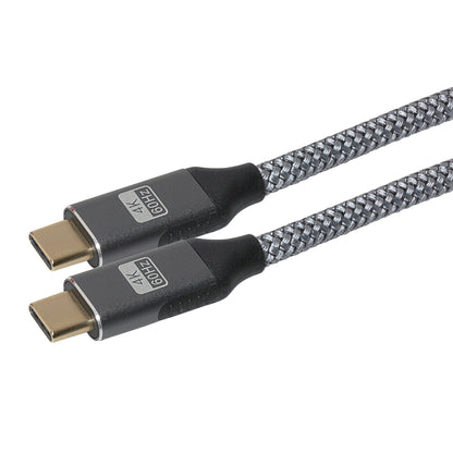 Maplin Pro USB-C to USB-C Gen2 100W 20Gbps Power Delivery Super Speed Data Transfer & Charging Braided Cable - Silver, 3m