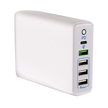 Maplin 5 Port (1x USB-C PD / 4x USB-A 3.0 QC) 20W High Speed USB Charger with 1.6m Cable