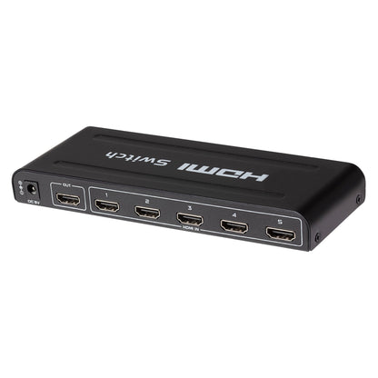 Maplin HDMI Switch 5 Ports In 1 Port Out 4K Ultra HD @30Hz with Remote Control